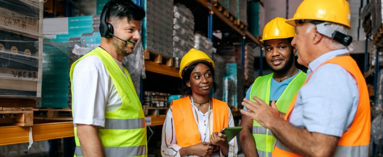 Employees in a warehouse