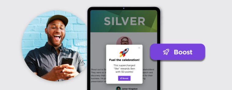 O.C. Tanner’s Culture Cloud Boost feature for adding points to recognition.