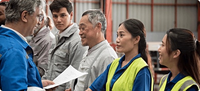 Employees in a warehouse