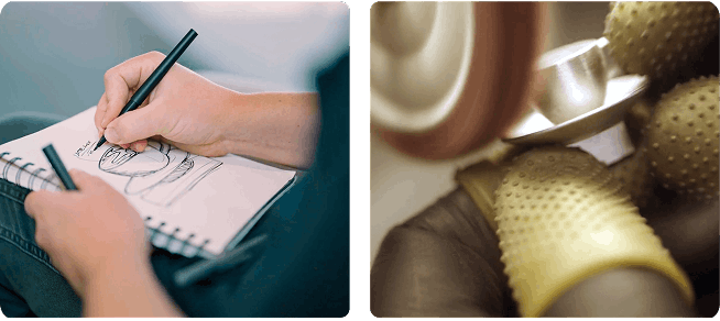 O.C. Tanner’s award designers and crafters creating a custom award.