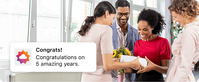 Employees celebrating a 5 year career anniversary