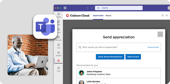 O.C. Tanner's Culture Cloud Teams integration for sending employee recognition in the flow of work