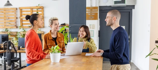 Employees meeting in an office