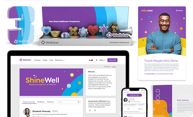 Wellstar Health System's custom employee recognition platform and awards powered by O.C. Tanner.