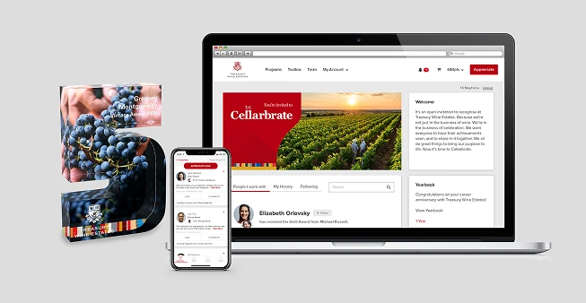 Treasury Wine Estate's employee recognition platform and custom awards, powered by O.C. Tanner.