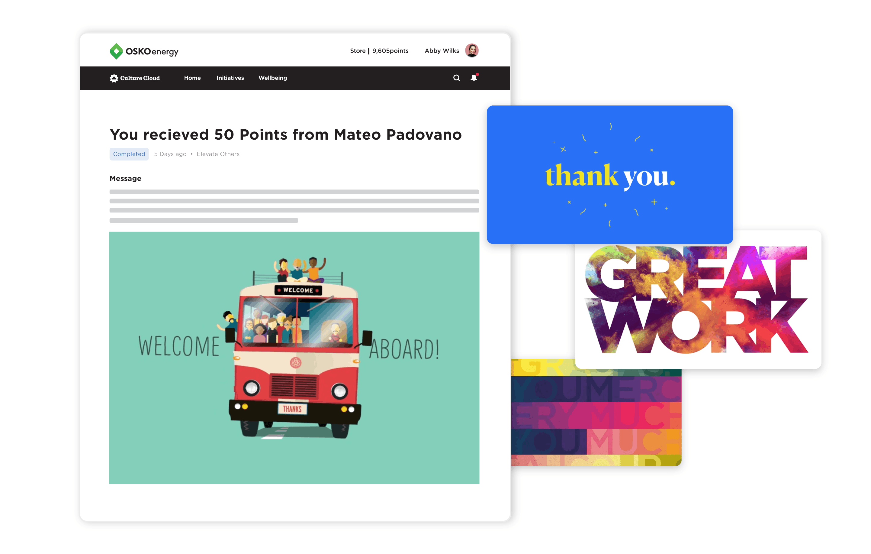 Recognition messages with custom images.
