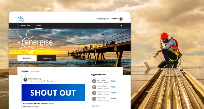 AGL Energy's employee recognition software platform, powered by O.C. Tanner.