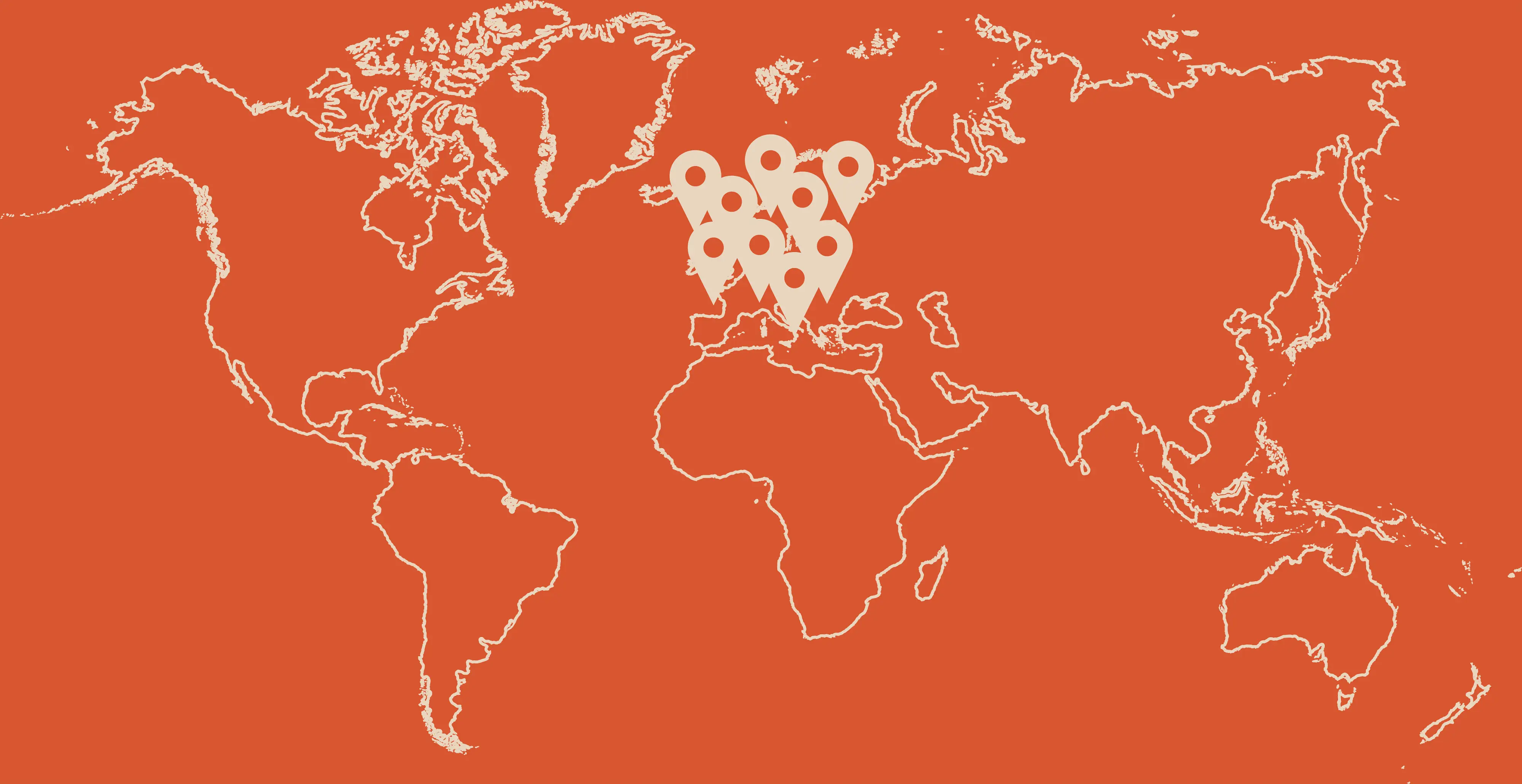 A map showing the locations in the EU where O.C. Tanner surveyed employees for the 2027 Global Culture Report