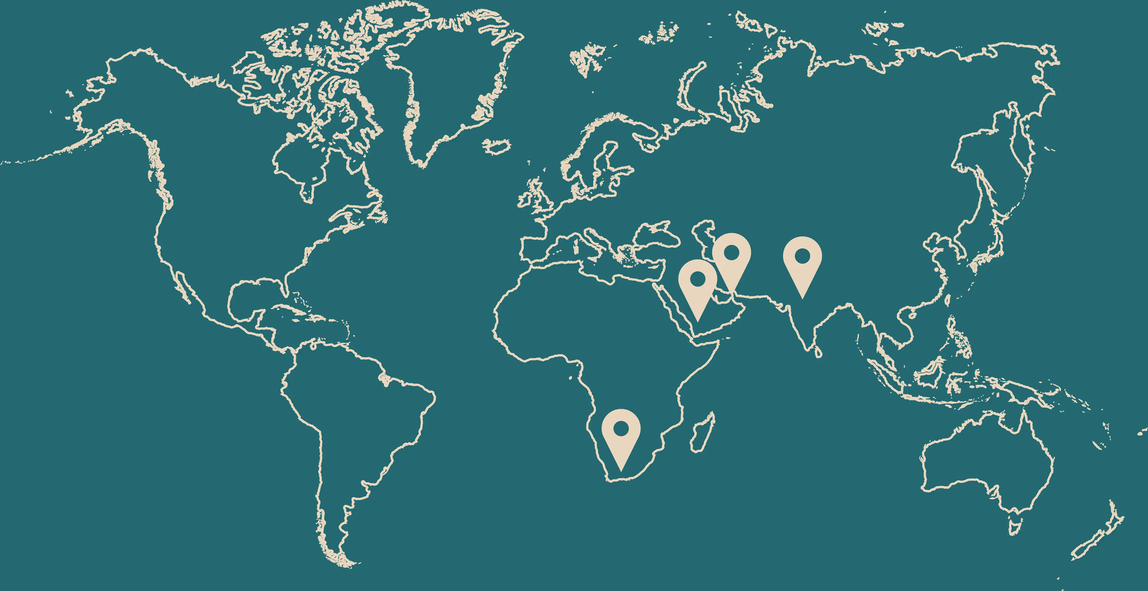 A map showing the locations in IMEA where O.C. Tanner surveyed employees for the 2027 Global Culture Report