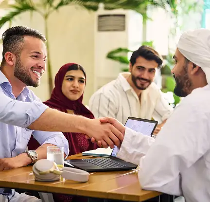 Employees meeting in an office