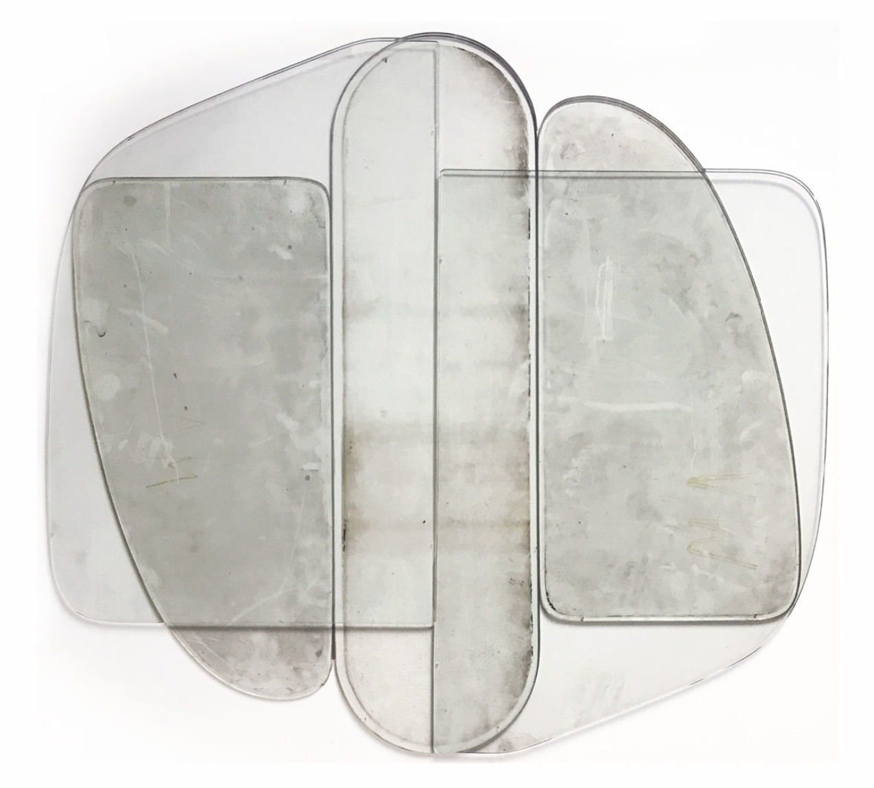 Tatjana Pieters: Anneke Eussen, Rewind, 2020, 5 car panes, 34 3/5 × 37 in, 88 × 94 cm