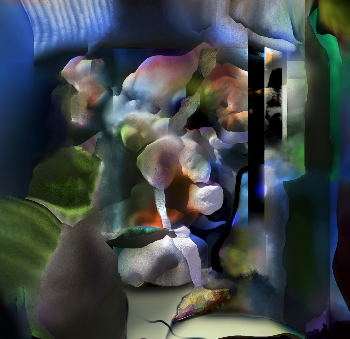 bitforms: Sara Ludy, Untitled 2, 2019-2020, Archival digital pigment print on Belgian linen, 40 × 40 × 2 in, 101.6 × 101.6 × 5.1 cm