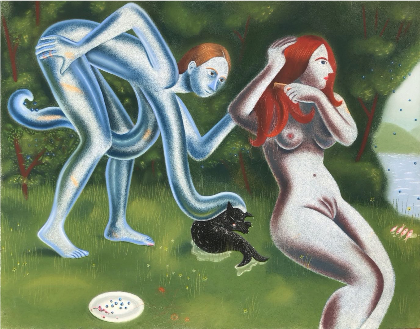 Fabian Lang Gallery, Sara Antis Blueberries, 2020, Pastel on paper, 47.5 x 36.5 cm, 18.7 x 14.4 in (above)