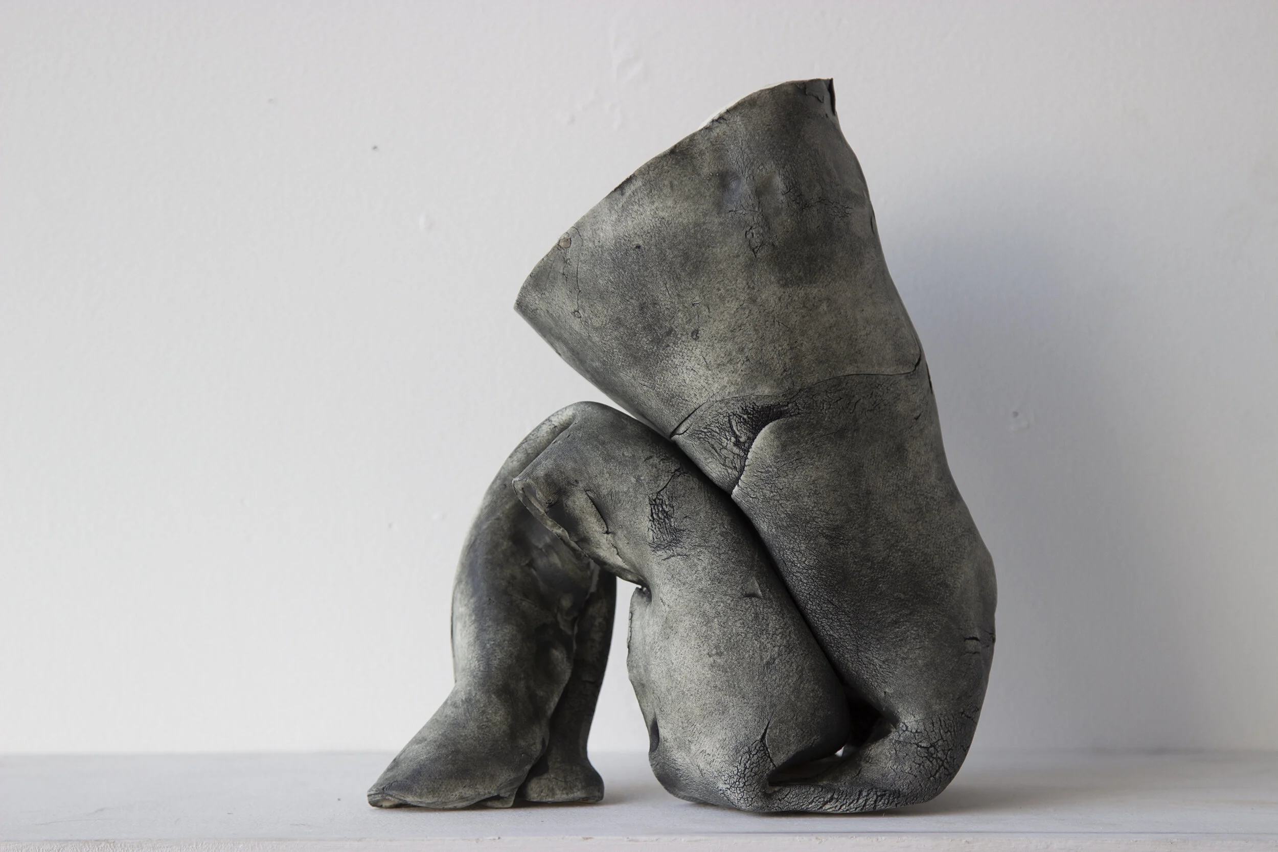 Gabriela Vainsencher Sitter/Thinker #3, 2018 Stoneware and underglaze 8 x 6 x 4 in (20.3 x 15.2 x 10.2 cm) Courtesy of New Discretions and the Artist