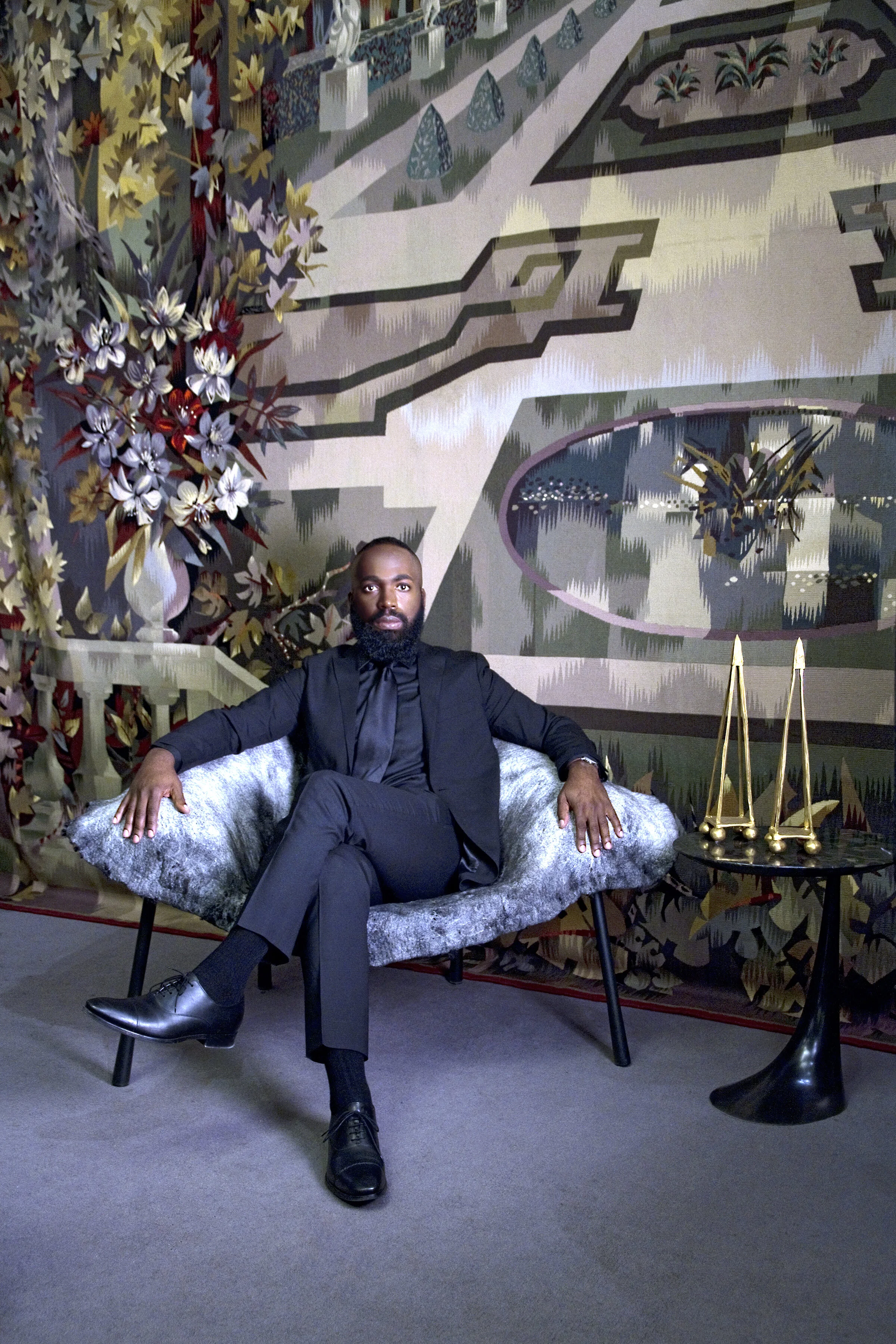 Elia Alba The Chairman of the Board (Derrick Adams), 2015 archival pigment print on photo rag baryta, unframed 20”x 30” photographed at Maison Gerard, Greenwich Village signed and numbered lower right verso, edition 3 of 5 Courtesy of Samsøñ, Boston…