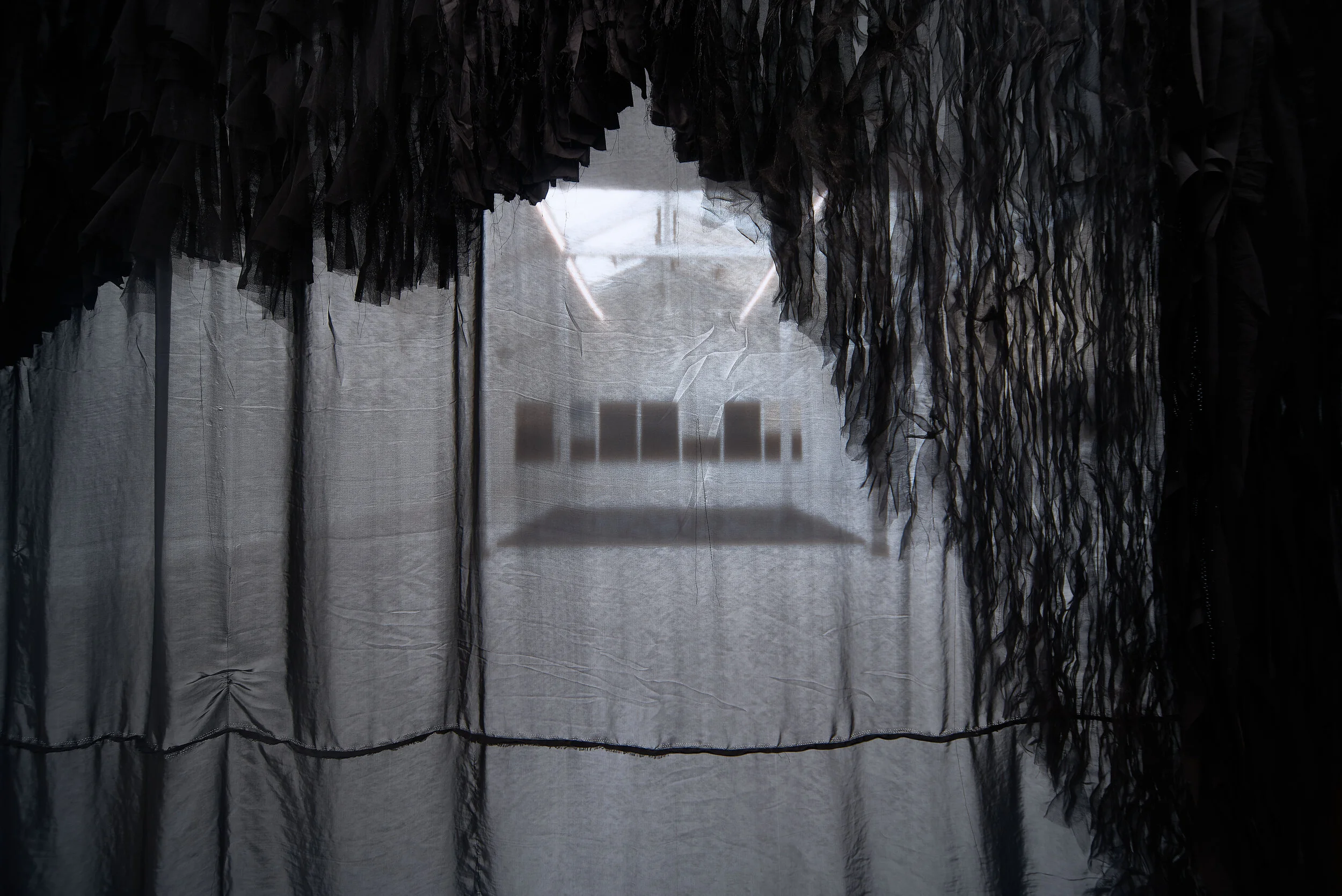 Joel Andrianomearisoa solo exhibition, IARIVO TRANSLATED FROM THE NIGHT, 2018, at Galerie RX, Courtesy of Galerie RX