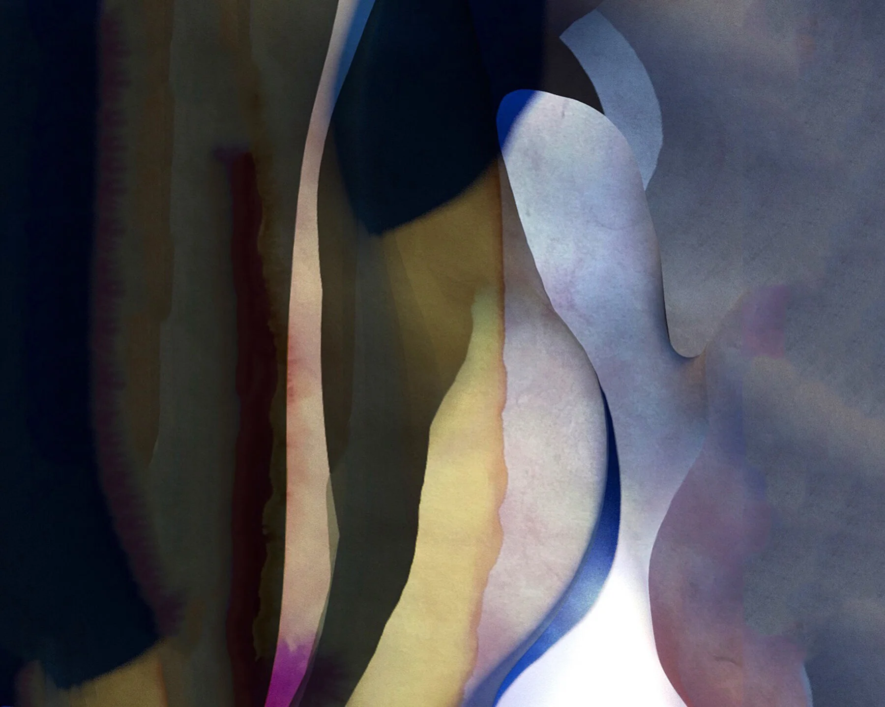 Sara Ludy, Ether Flow (2019) Inkjet on linen, oil paint. Courtesy of bitforms.