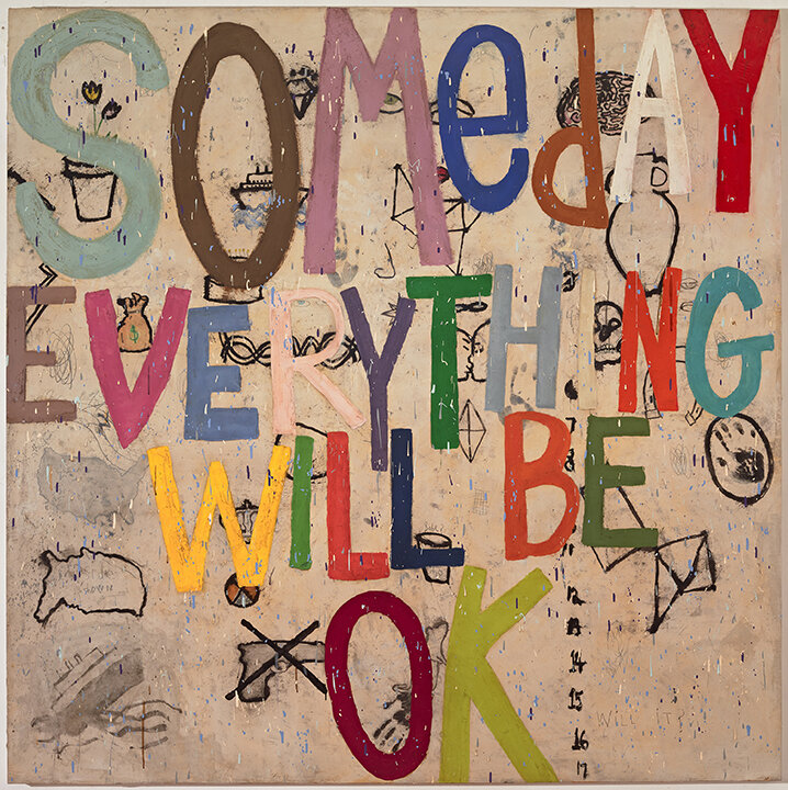 Will It, 2020, Oil and alkyd on canvas over panel, 77 × 77 in, 195.6 × 195.6 cm, Courtesy of Squeak Cornwath and Ruschman.