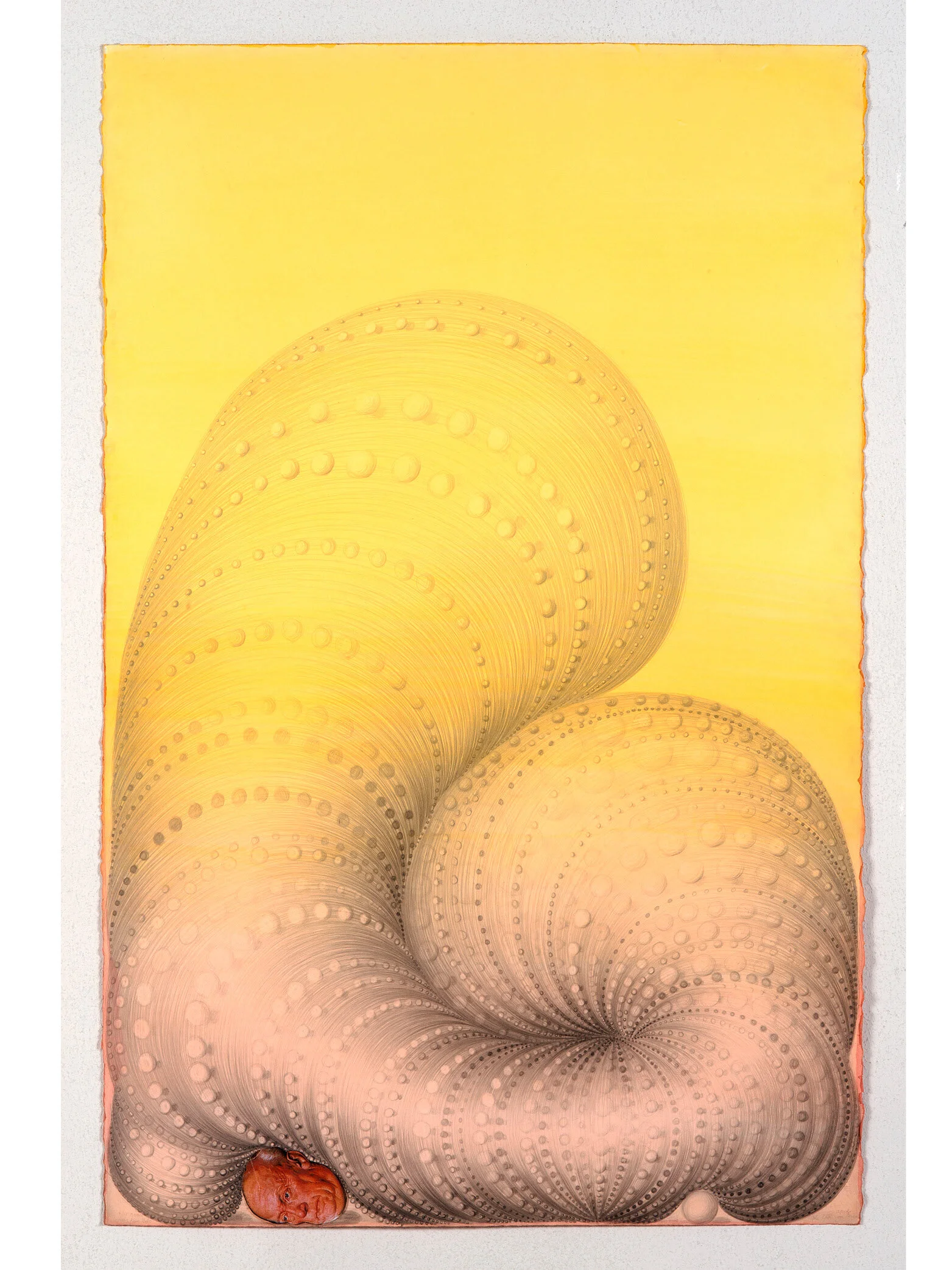 Kinke Kooi Meditation on Gravity, 2013 Acrylic, graphite, collage on paper 40 × 26 in 101.6 × 66 cm Courtesy of New Discretions.