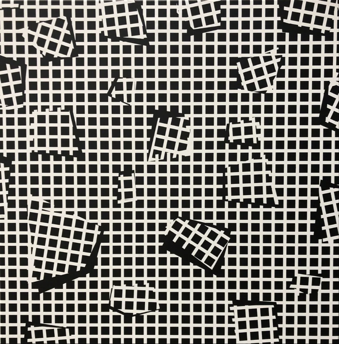 Esther Stocker  Untitled 2017, Acrylic on canvas 31 1/2 × 23 3/5 in, 80 × 60 cm Courtesy of Alberta Pane.