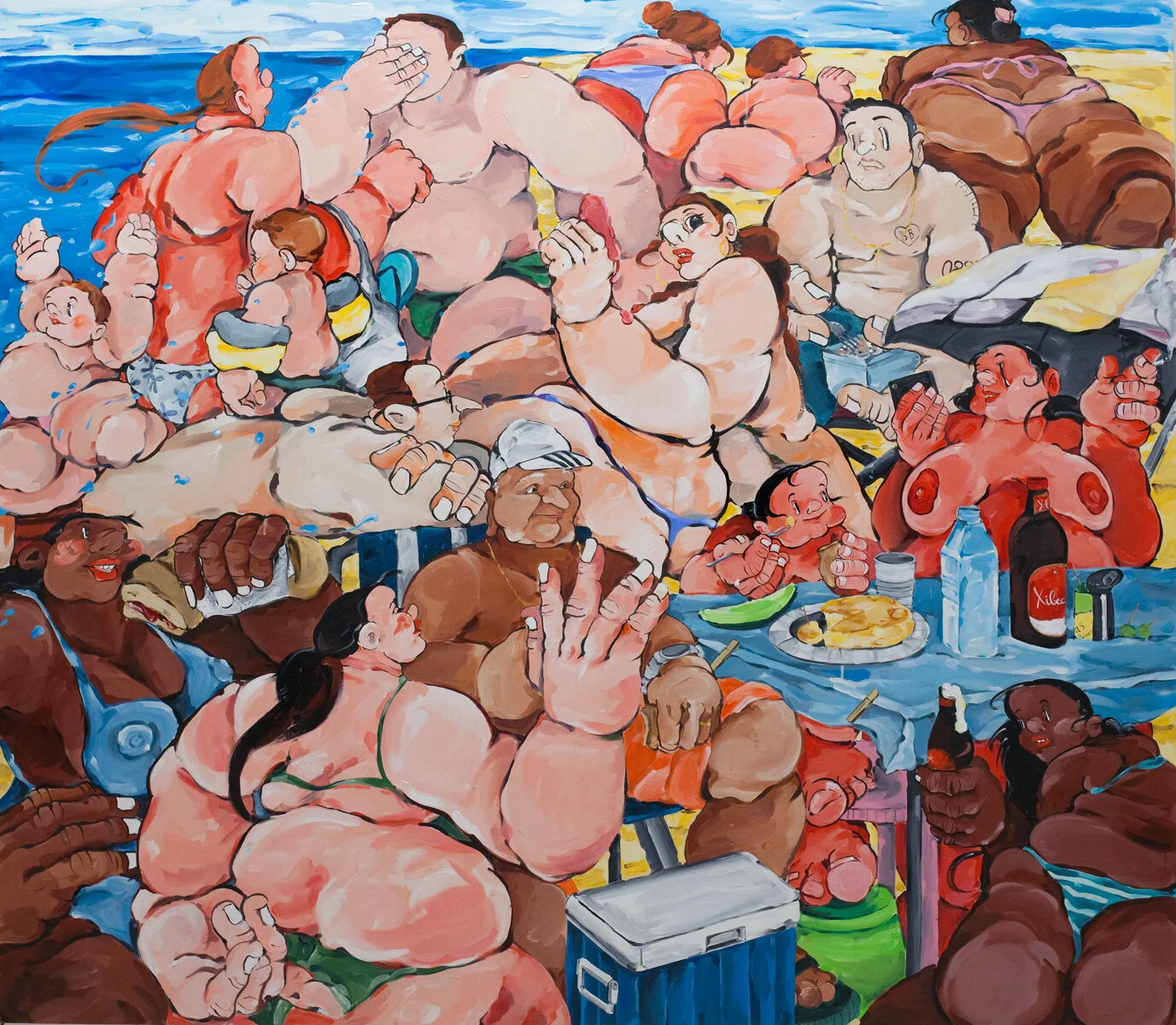 Cristina BanBan  La Costa Daurada 2020, Acrylic on canvas,  70 × 80 in, 177.8 × 203.2 cm.  Courtesy of 1969