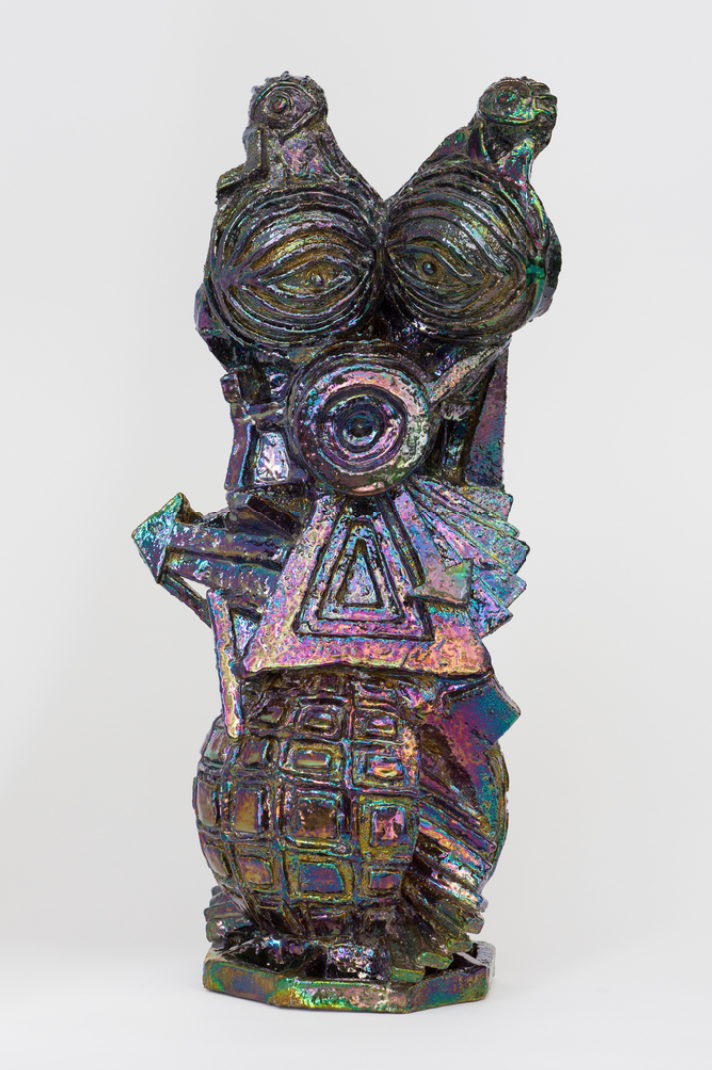 Julia Kunin Vasarely’s Sphere 2015, Ceramic 22 × 10 1/2 × 10 in, 55.9 × 26.7 × 25.4 cm Courtesy of Mother Gallery.