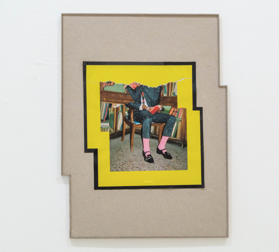 Lyndon Barrois Jr. Untitled Tear III 2020, Collage, chipboard frame, 14 × 11 in, 35.6 × 27.9 cm. Courtesy of Rubber Factory