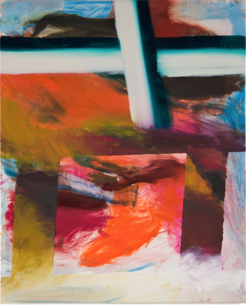 Nathan Dilworth Untitled 2019, Oil on linen, 30 × 25 × 1 in, 76.2 × 63.5 × 2.5 cm. Courtesy of Launch F18