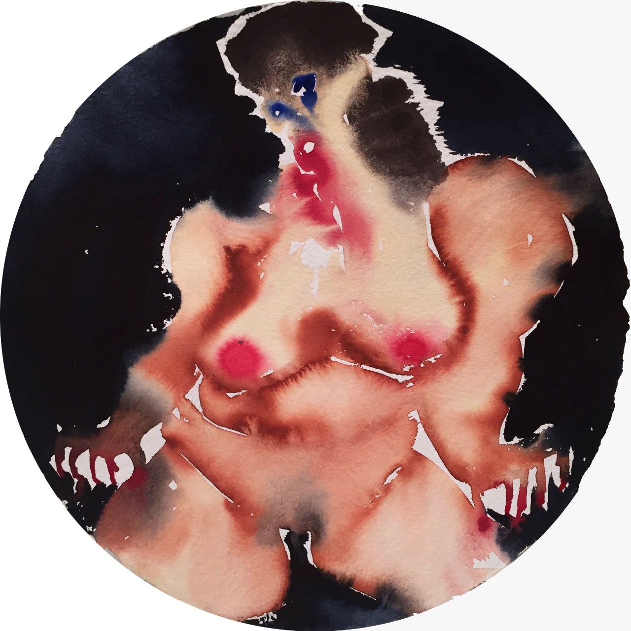 Nadine Faraj Chelsea, 2017 Watercolor on paper 11 1/2 × 11 1/2 in 29.2 × 29.2 cm Courtesy of ANNA ZORINA GALLERY, New York