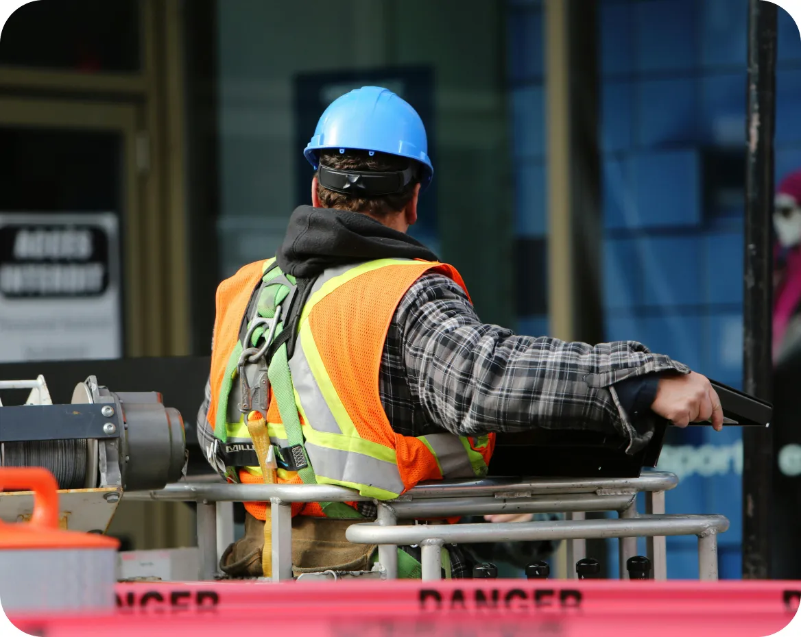 Construction worker at a work site in an Australian Construction Project