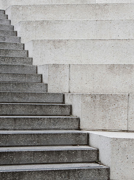 Grey Stairs representing Deep Industry Knowledge of RCL Consulting