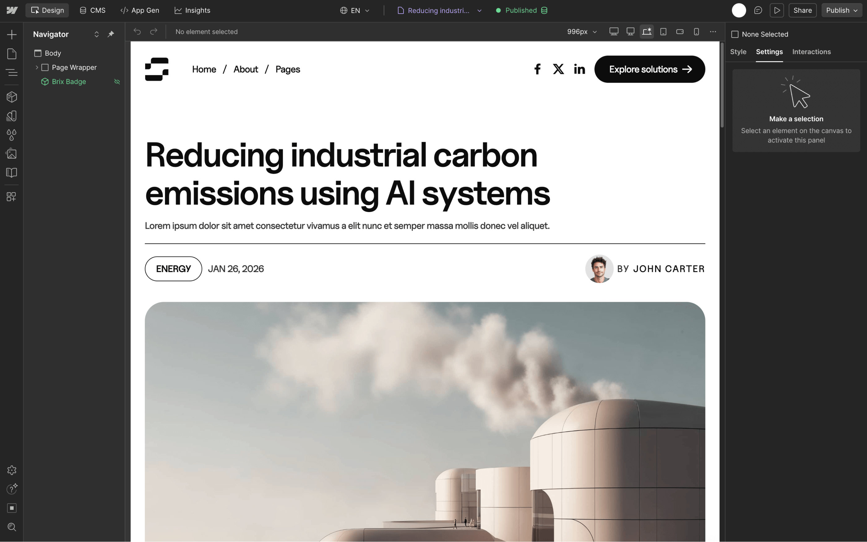 Neuralflow - CMS Page - AI Solutions Webflow Template | BRIX Template