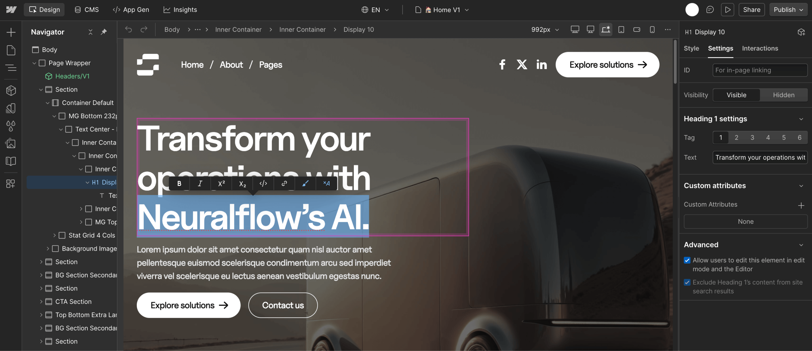 Neuralflow - Static Content - AI Solutions Webflow Template | BRIX Template