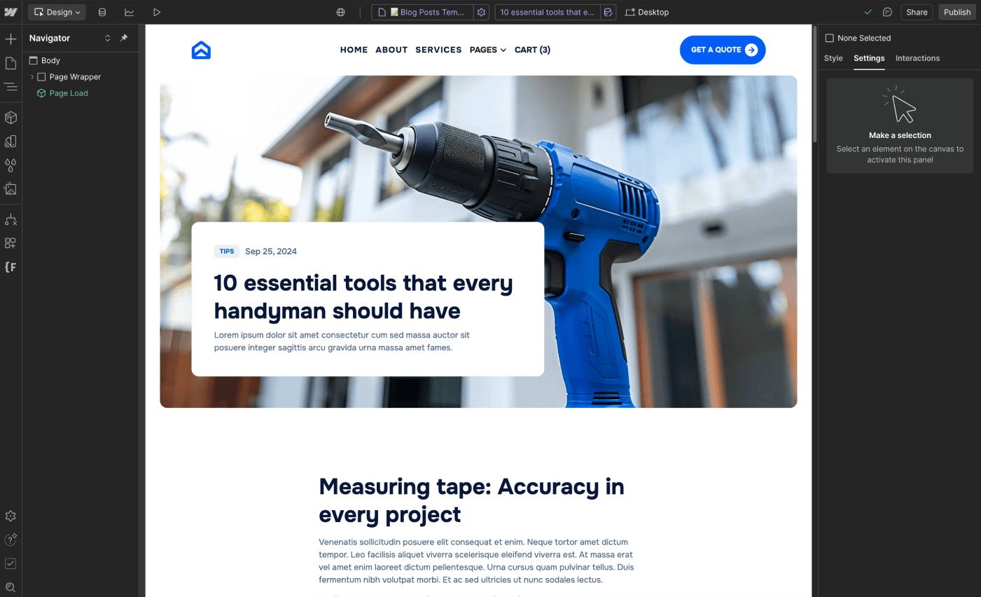 CMS Page - Homerepair X Webflow Template | BRIX Templates