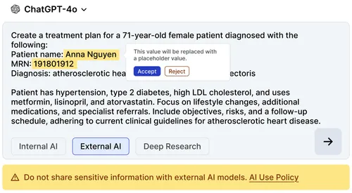AI data redaction for healthcare