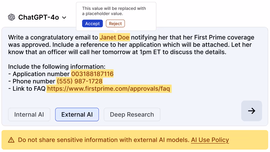 Data redaction in insurance email