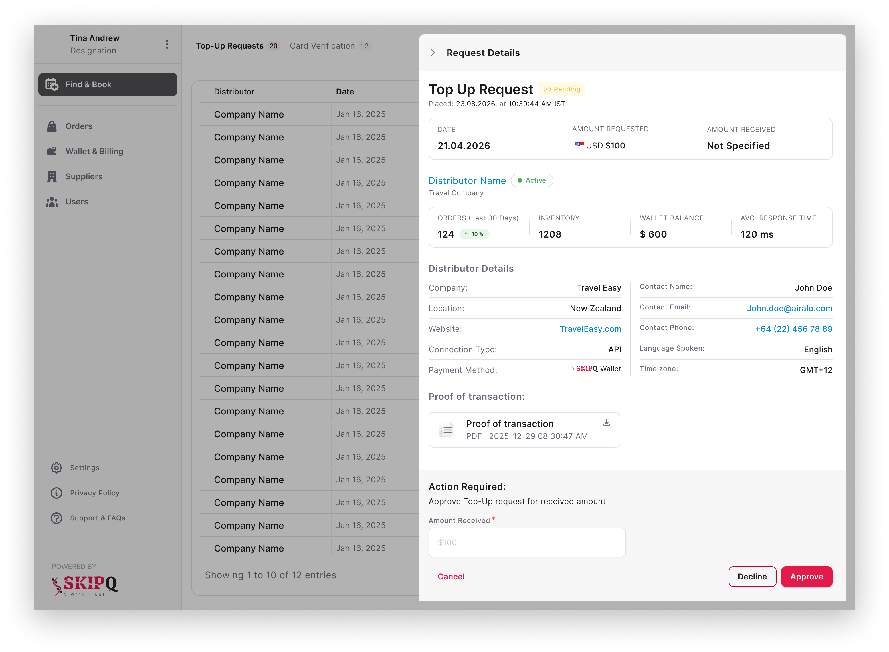 SkipQ Admin prototype gallery 2