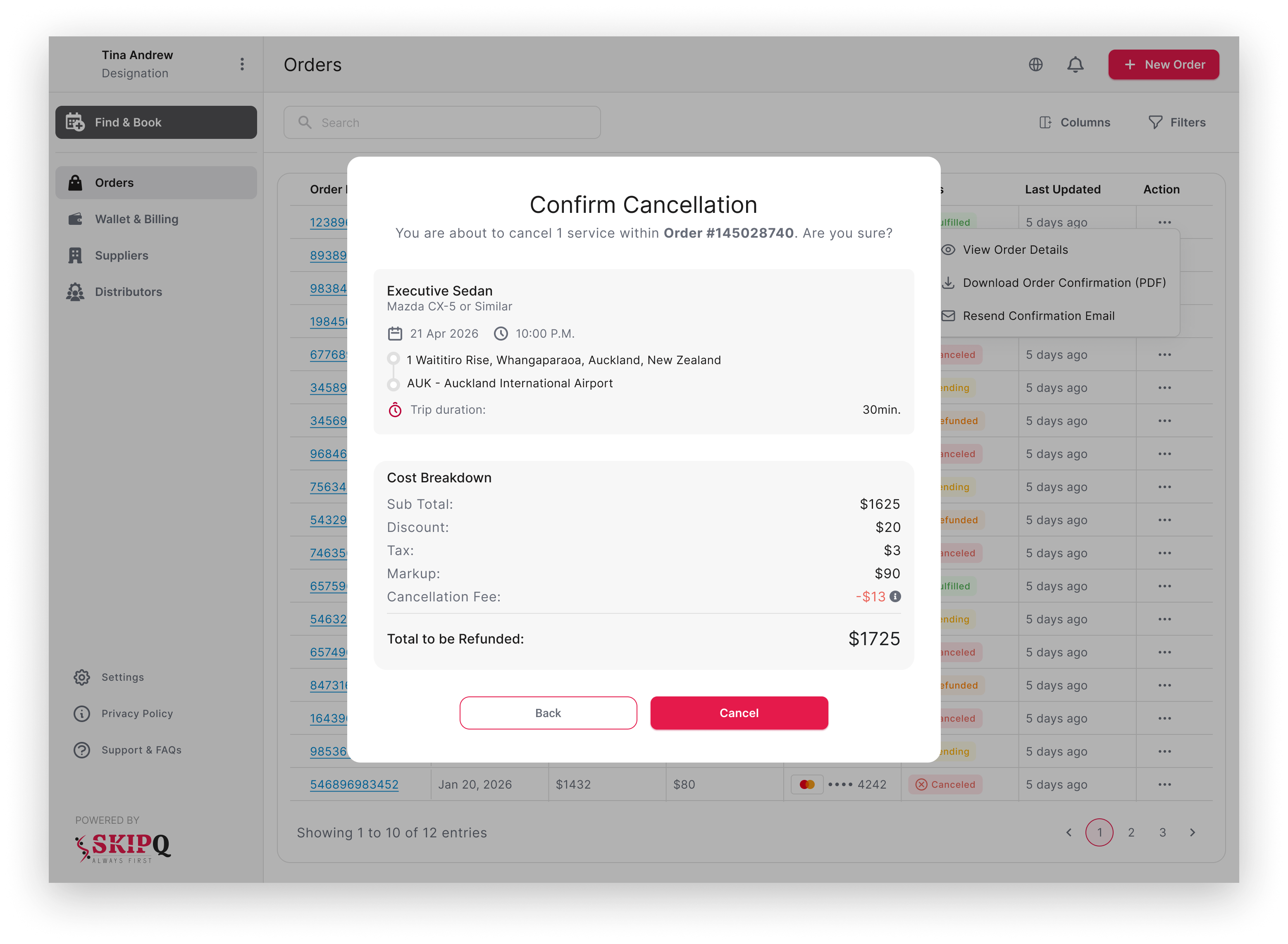 SkipQ Admin wireframes 3