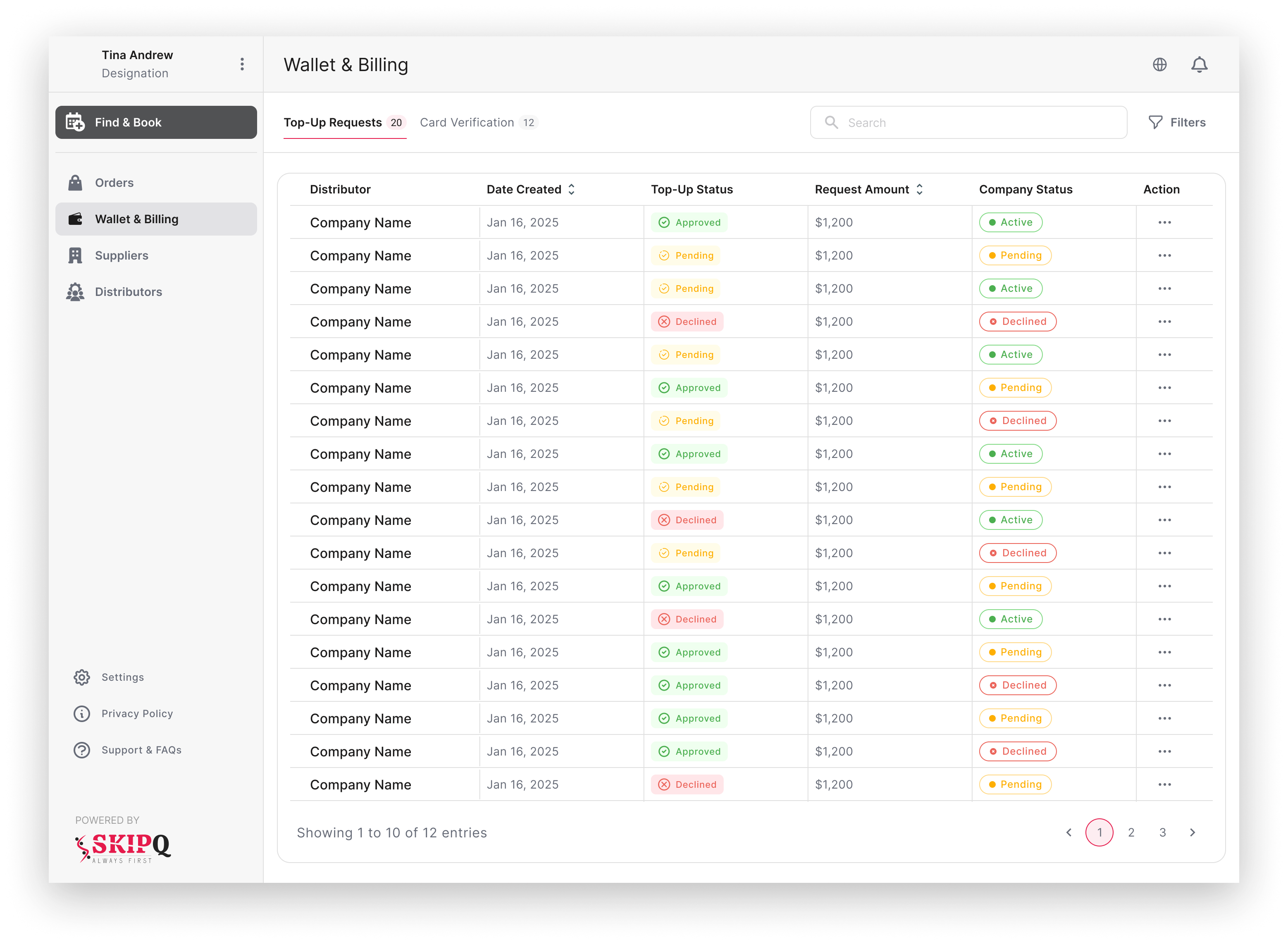SkipQ Admin prototype gallery 4