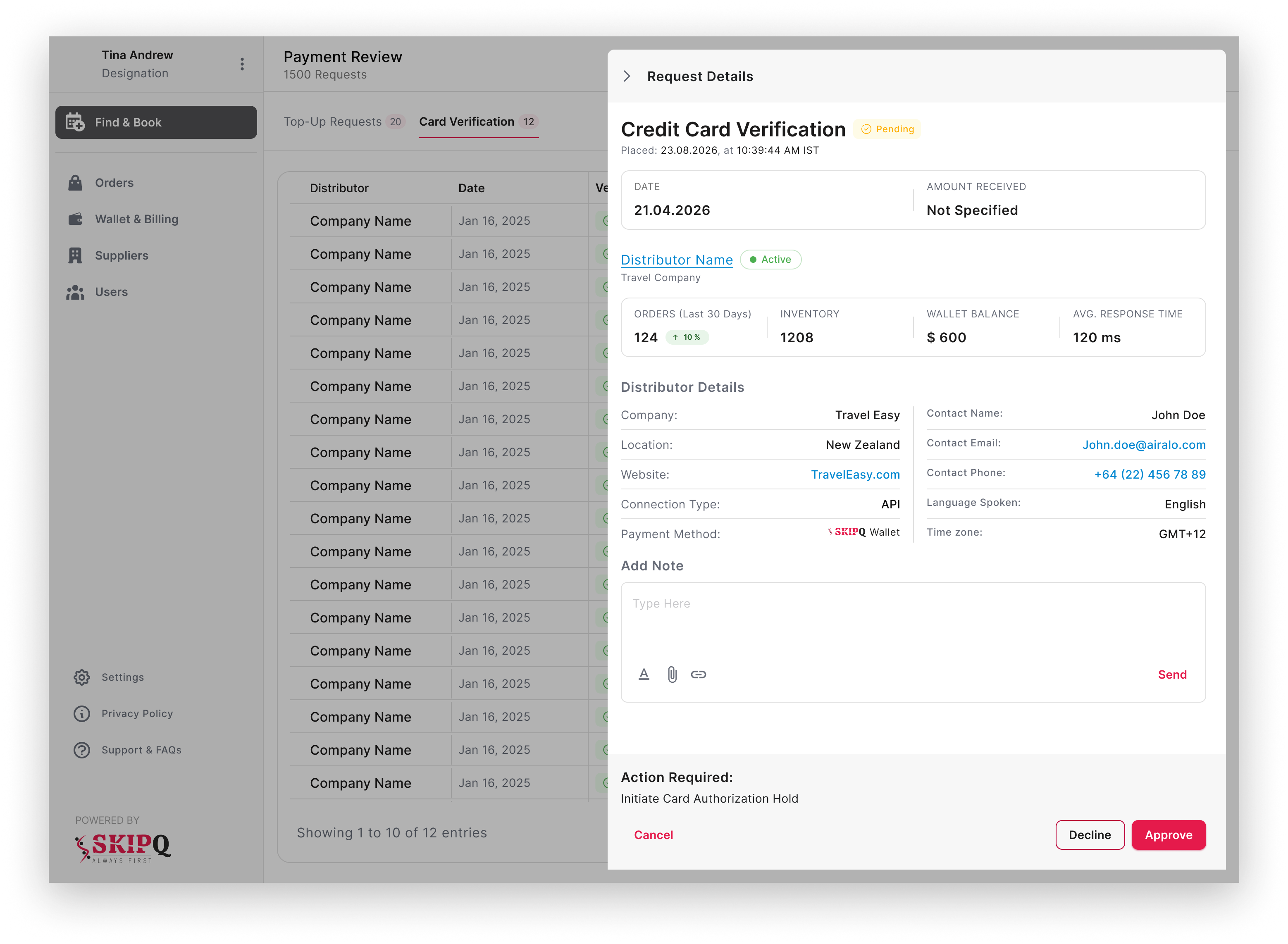 SkipQ Admin prototype gallery 3