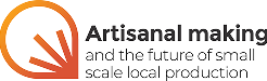 Orange and black Artisanal Making logo and text 'Artisanal making and the future of small-scale food production' on a black background.
