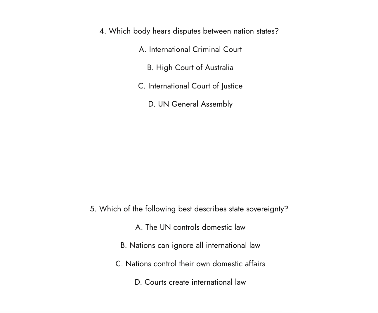 25 Human Rights Practice Questions (By Section)