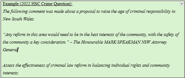 2022 HSC Crime questions