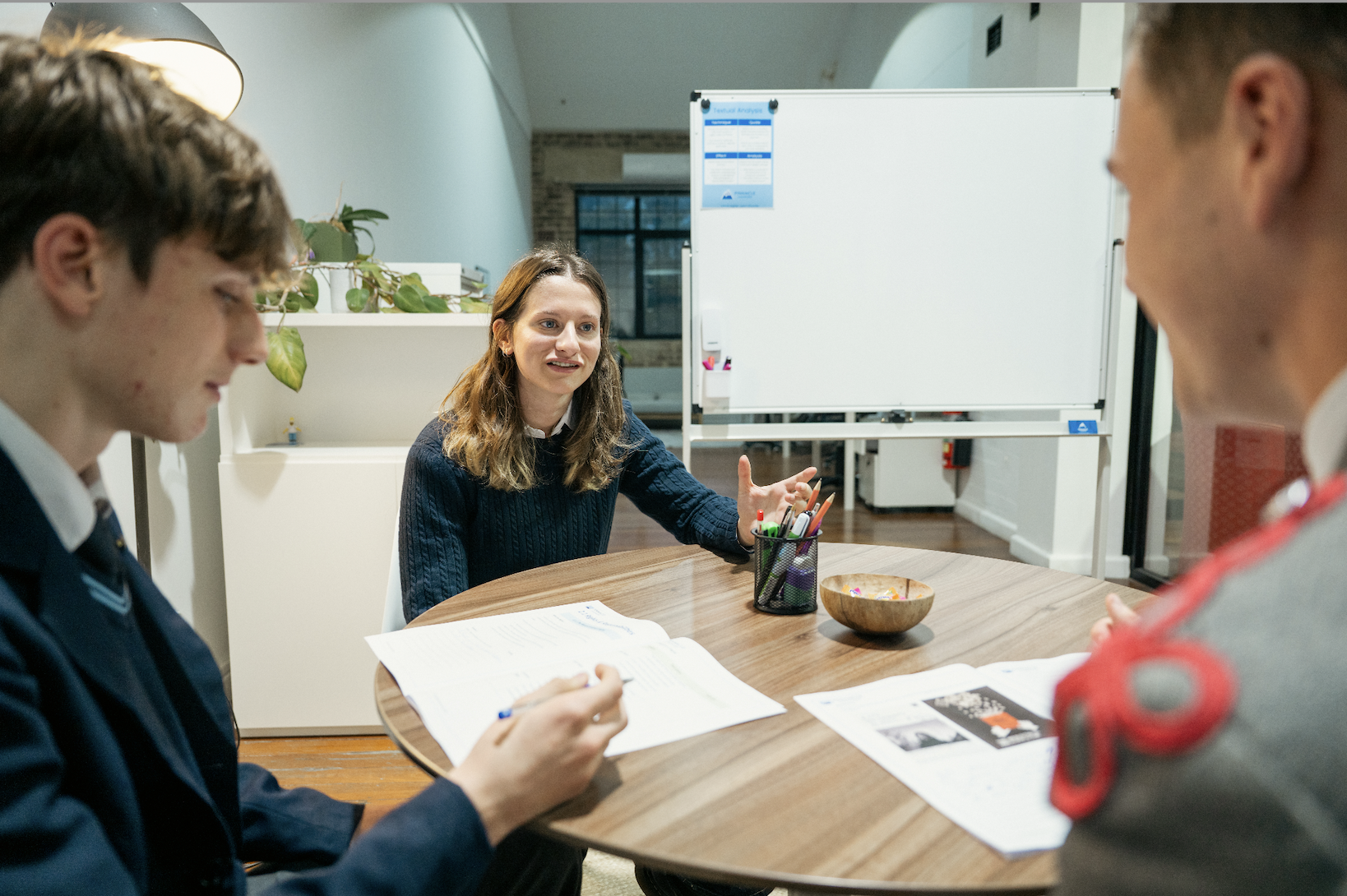 Student in a tutoring session