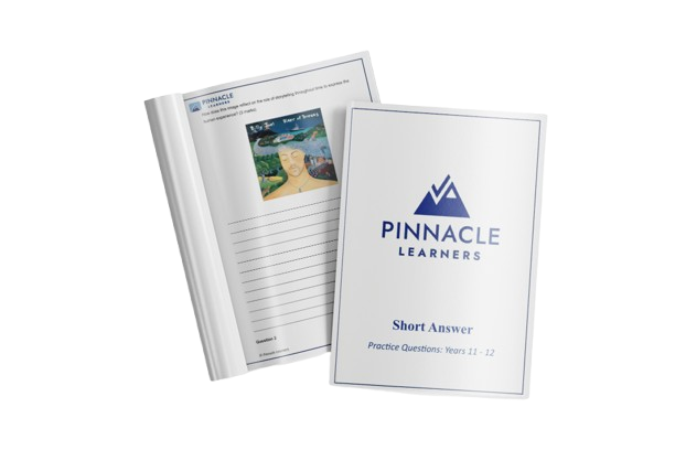 Student working through a Pinnacle practice questions booklet