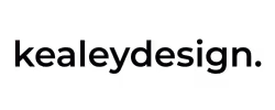 Kealey Design logo with stylized lowercase text and a period at the end.