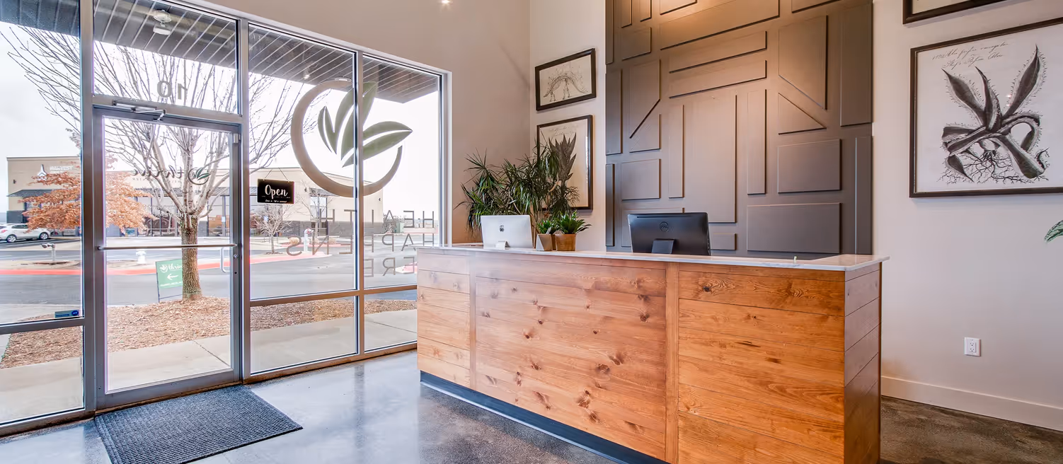 Front desk and reception area at Thrive Wellness Center in Fayetteville AR