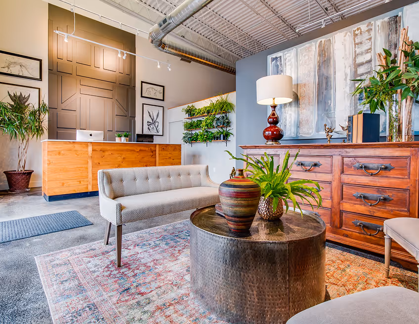 Thrive Wellness Center reception and lobby area in Fayetteville Arkansas