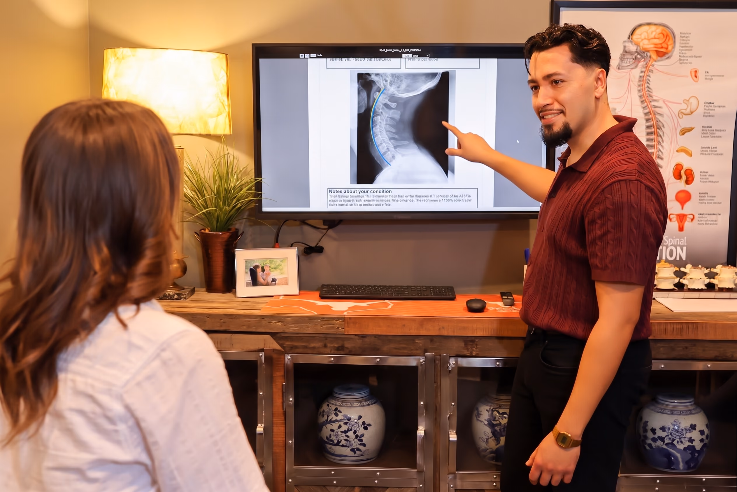 After photo showing improved spinal posture following scoliosis postural correction treatment