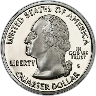 United States quarter dollar coin featuring a left-profile portrait of George Washington with inscriptions ‘United States of America,’ ‘Liberty,’ and ‘In God We Trust.’